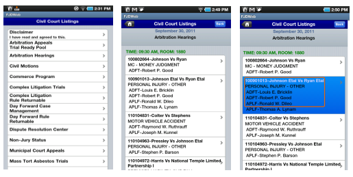 iFJD Android example pages